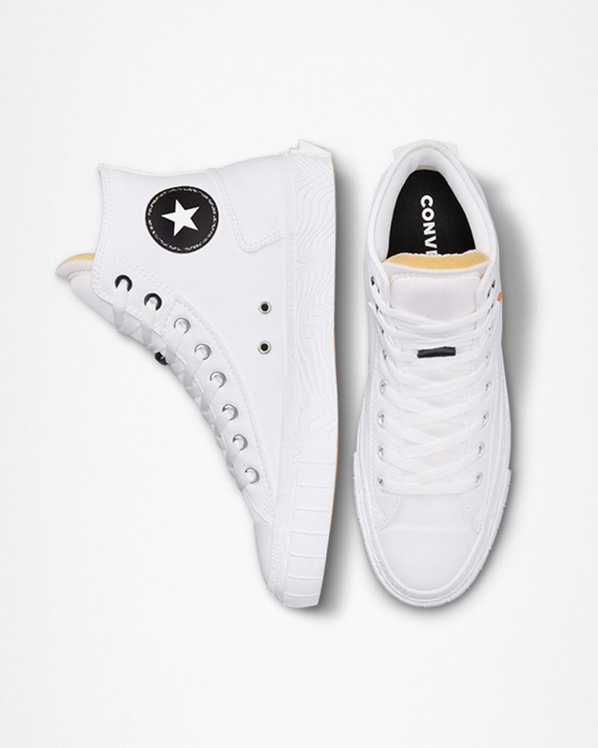 Dámské Boty Vysoké Converse Chuck Taylor Alt Star Platene Bílé Černé Bílé | CZ FWVU27